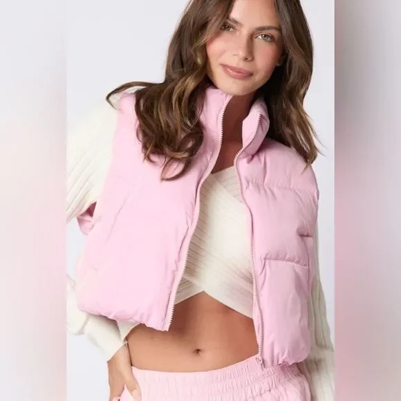 COPY - PINK PUFFER VEST WITH SATIN BOW - Picture 4 of 6